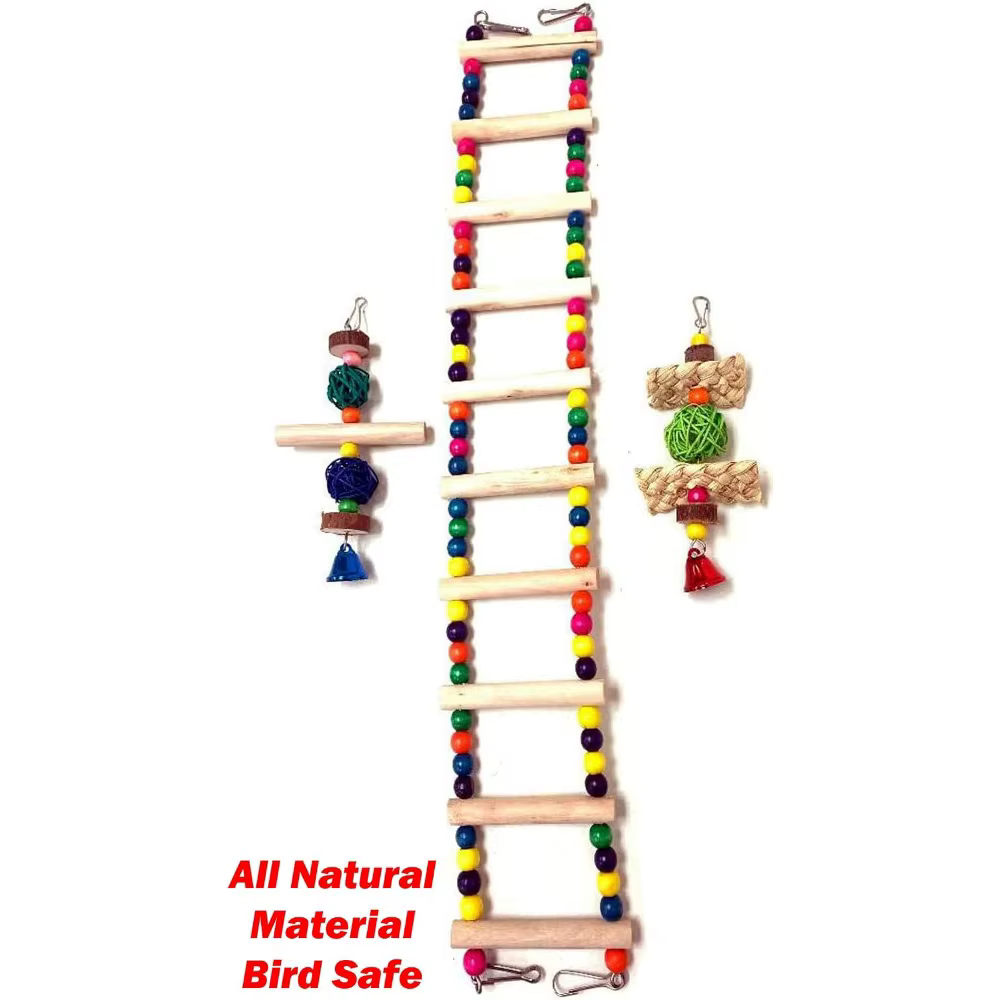 38-Inch Large Bird Cage with Toys & Ladder, Double Roof, Side Nest Doors for Cockatiels, Conures, Parakeets — image 4