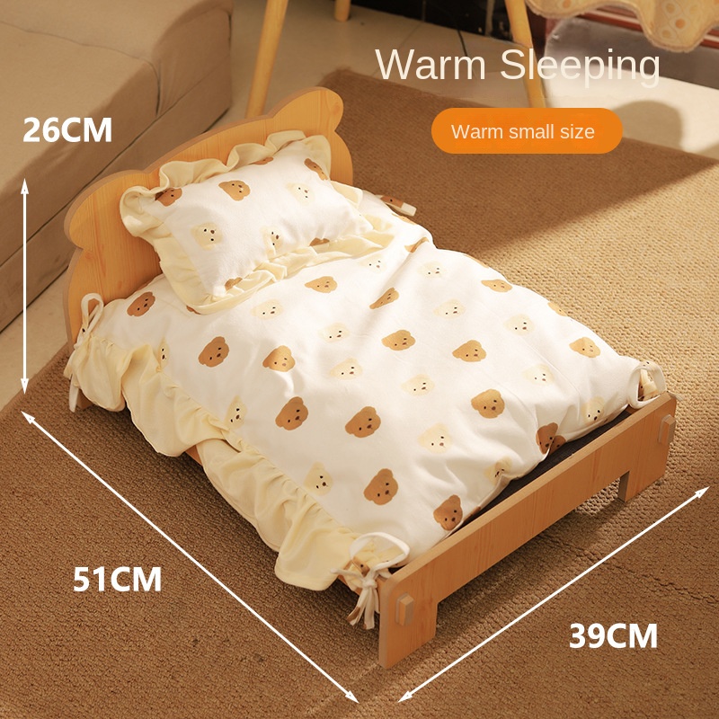 Cat Bed Universal Pet Bed Pet Nest Dog Nest Removable Solid Wood Bed Cute Kitten Princess Bed Pet Supplies — image 6