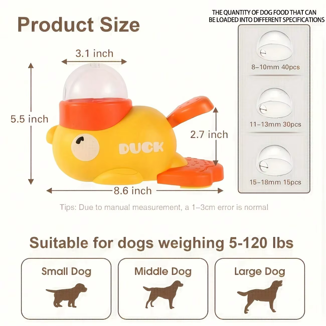 Bowls de Alimentación Lenta Interactivos 2 en 1 para Perros y Juguete Rompecabezas de Comida, Dispensador de Golosinas en Forma de Pato Bowl Antivoracidad para una Alimentación Saludable y Entrenamiento de Inteligencia (Amarillo) — imagen 2