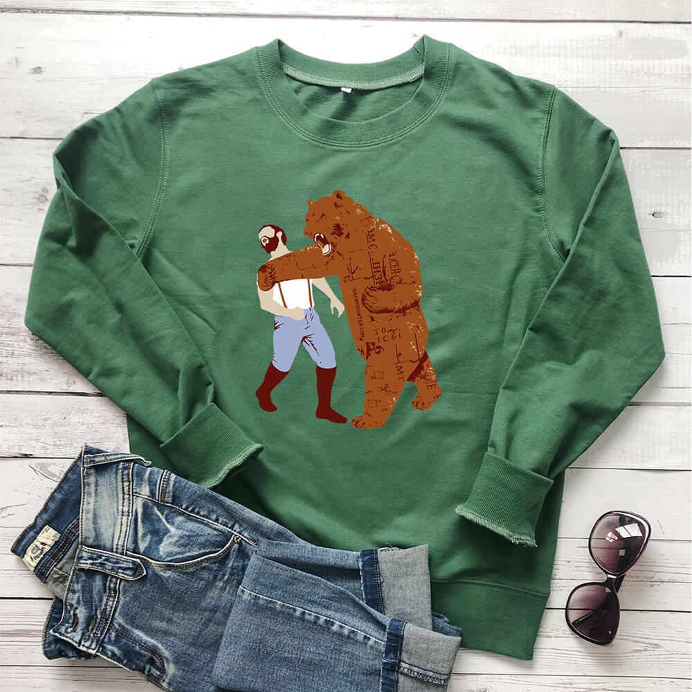 Boxing Bear Printed Hoodie — image 3