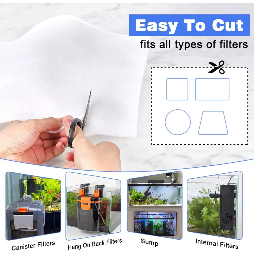 Papel Filtro de 100 Micrones para Acuario - Media Extrafina para Tanque de Peces — imagen 3