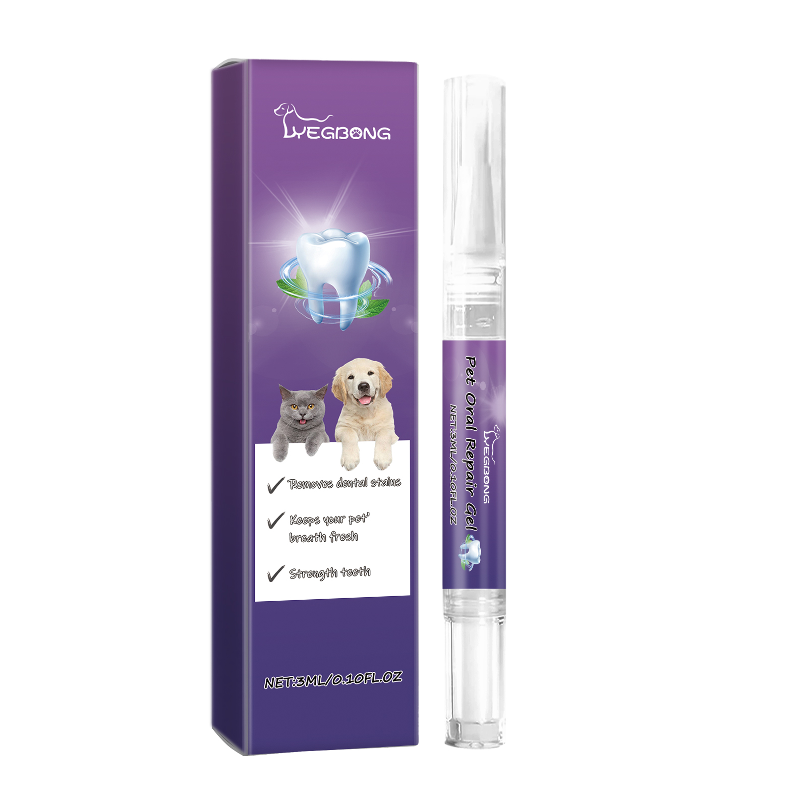 Gel de Reparación Oral para Mascotas Yegbong - Limpieza y Eliminación de Manchas Dentales Diaria — imagen 1