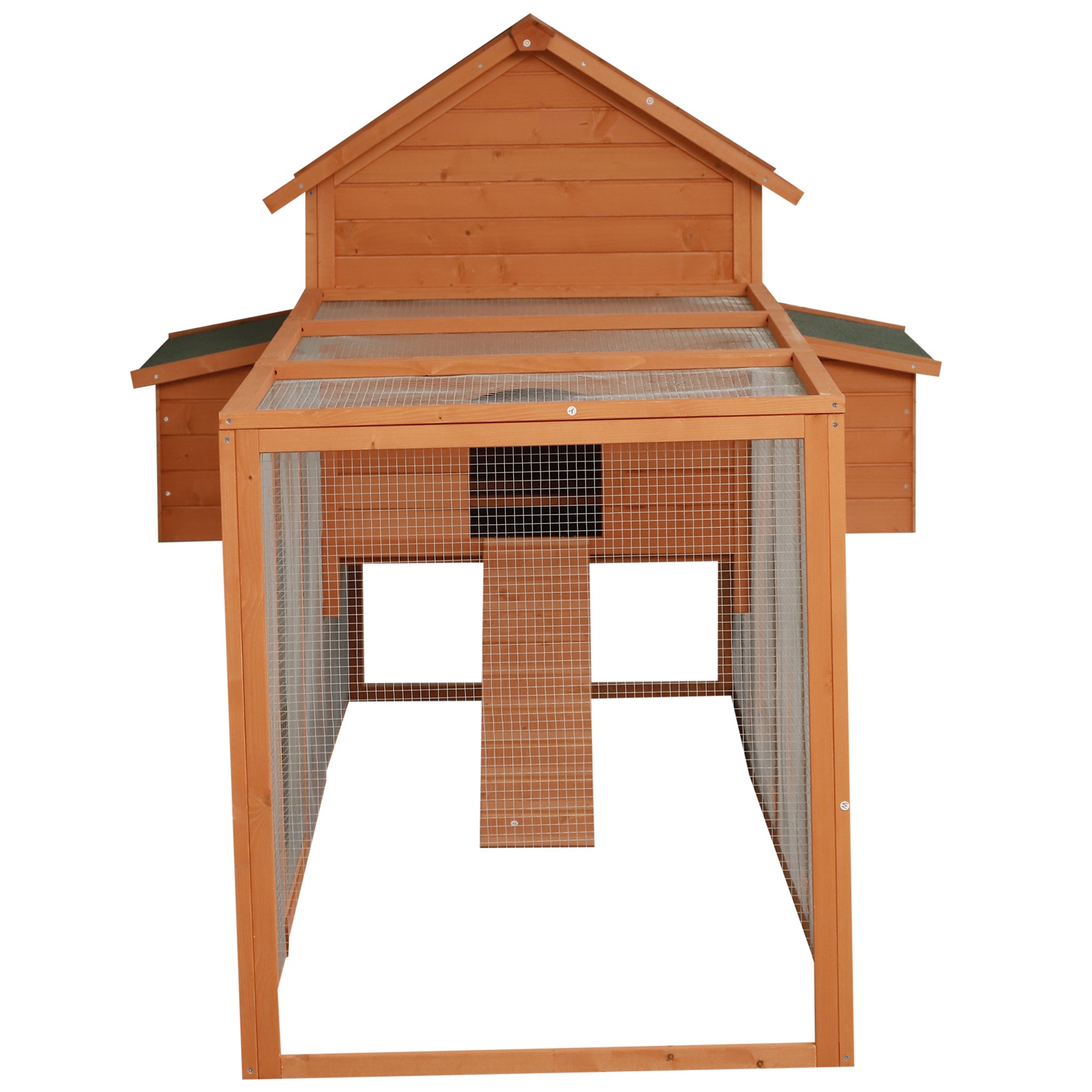 Gallinero de Madera de 136.5", Casa Grande para Gallinas, Conejera de Lujo, Jaula de Aves de Corral con Cerradura para el Patio, con Nido y Corral — imagen 3