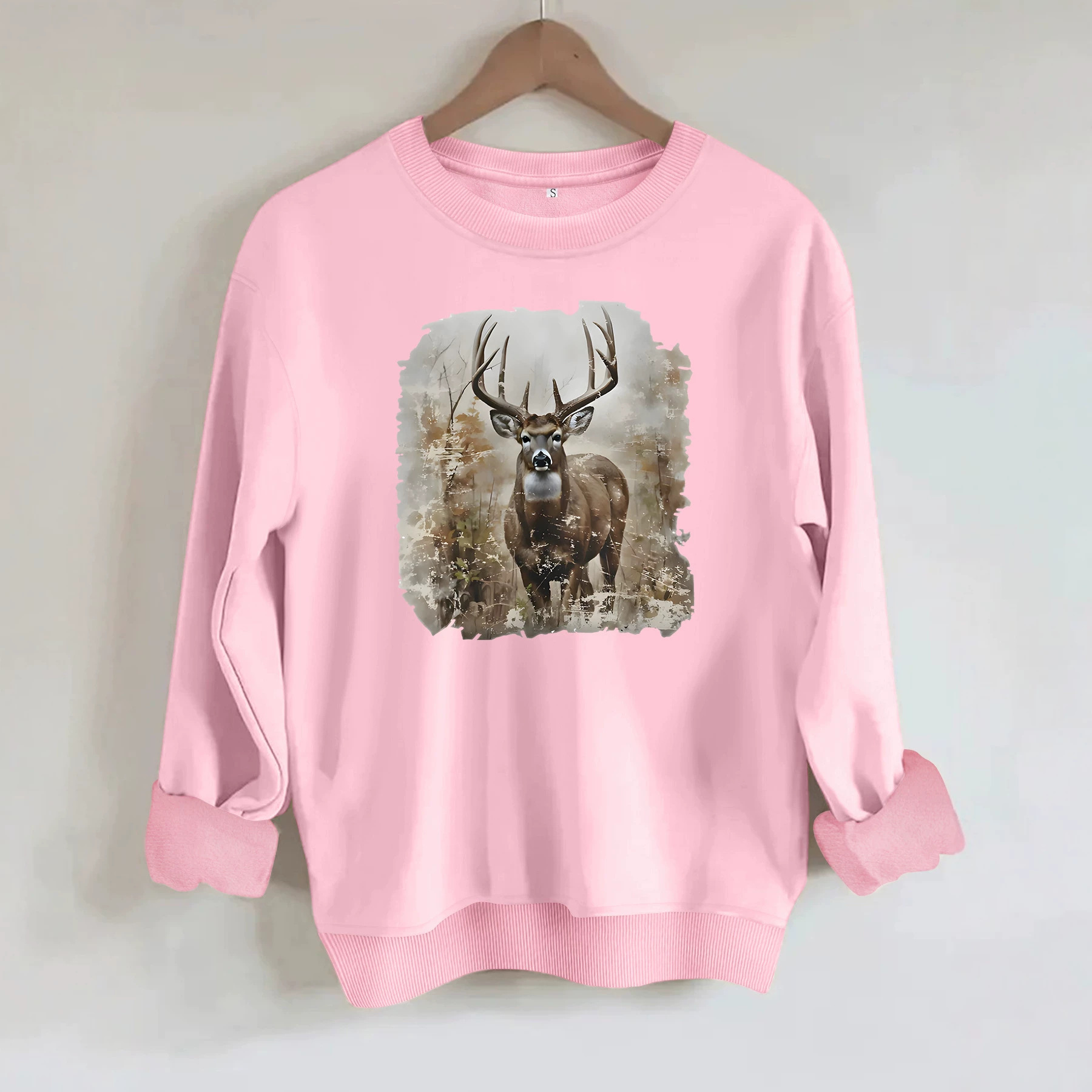Deer print loose hoodie — image 5