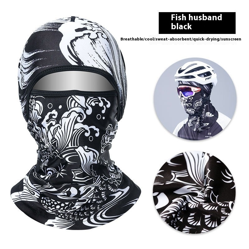 Summer Ice Silk Sun Protection Mask Men's Head Cover Full Face Fishing Sun Protection Scarf — image 16