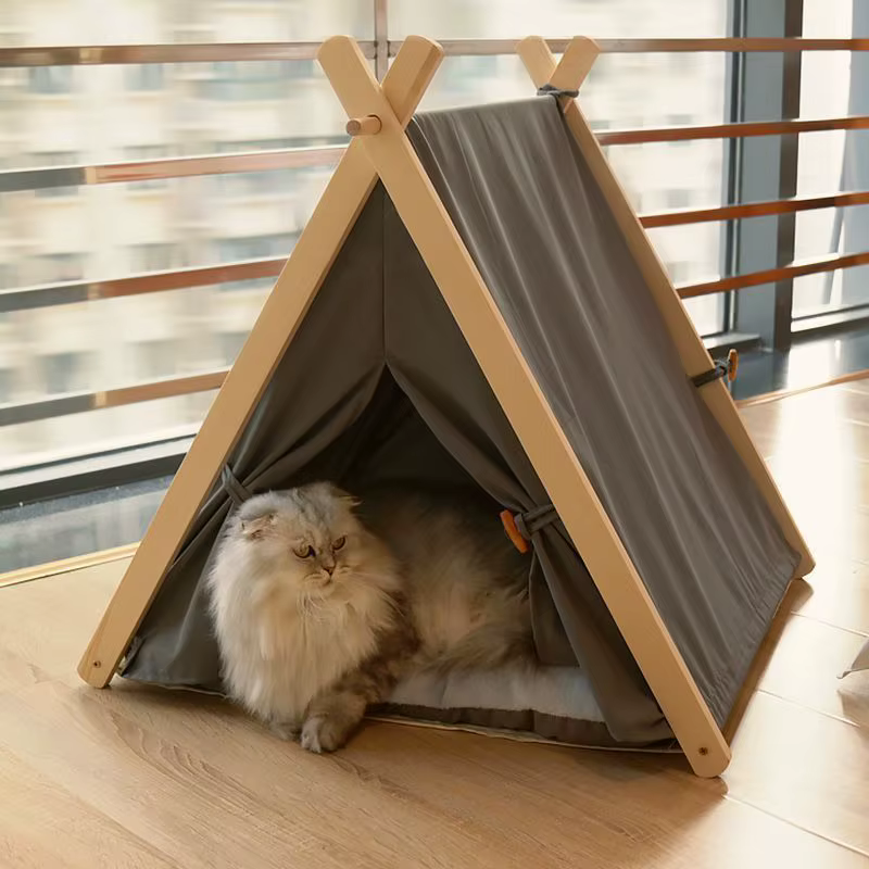Pet Tent House Cat Bed Portable Dog Cat Universal Teepee Foldable Puppy Kitten Indoor Outdoor Kennels For Pet Tent Animals Bed — image 1