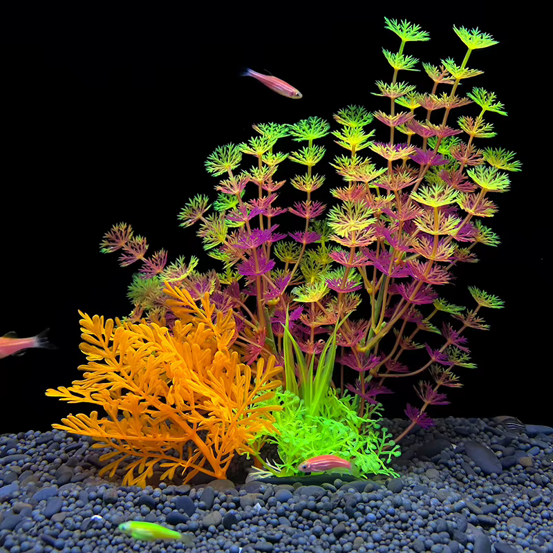 Plantas Acuáticas Artificiales de Plástico para Decoración de Acuario, Plantas Subacuáticas, Accesorios y Decoración para Pecera — imagen 5