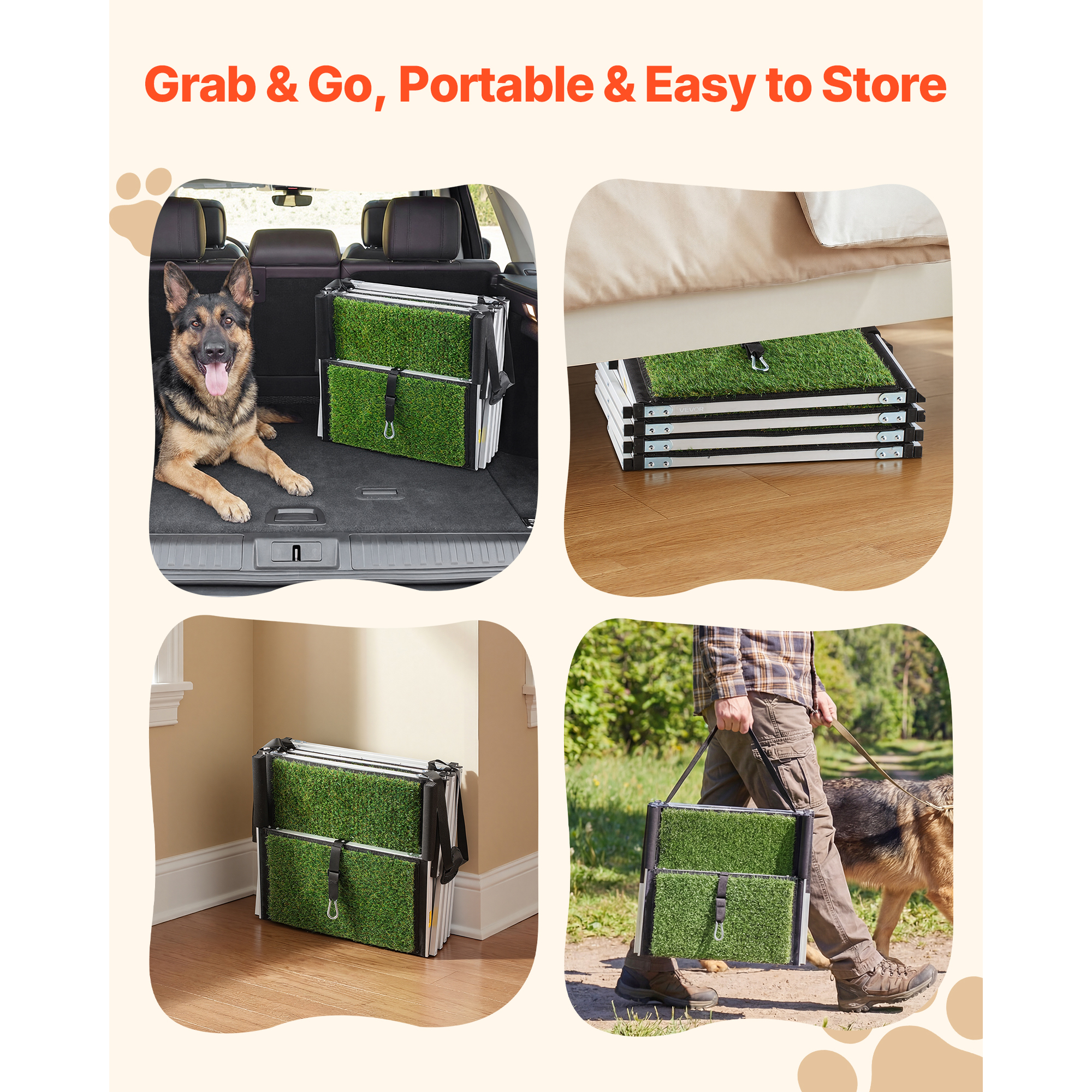 Peldaños para Perros de Auto, 4 Pasos Extra Anchos Reversible para Perros Grandes con Superficie Antideslizante, Peldaño Portátil Ligero para Perros para Carro, SUV, Camión, Cama Alta, Sofá, Soporta Hasta 200 Lbs — imagen 5