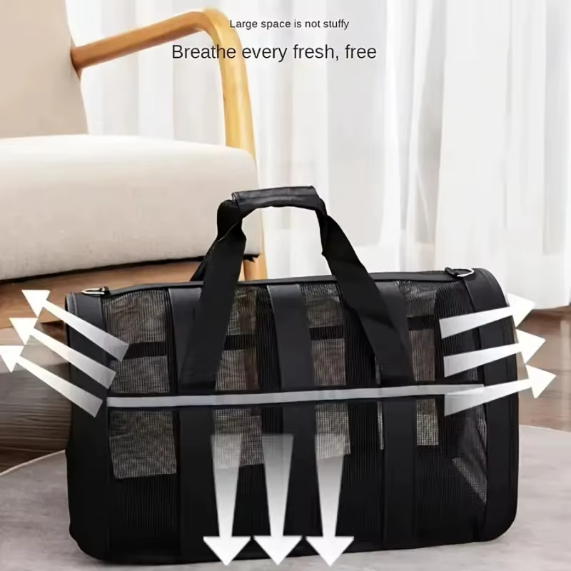 Ventilated Pet Carrier for Cats and Dogs - Lightweight and Durable with Secure Zipper - Great for Travel, Hiking and Outdoor — image 3