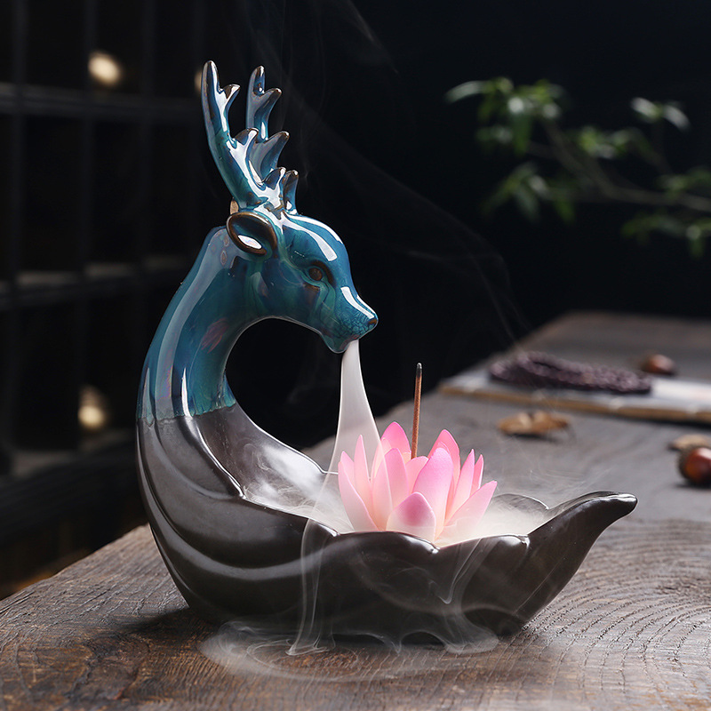 Ceramic Smoke Backflow Incense Burner Nordic Style Deer Ceramic Personality Ins Modern Home Living Room Bedroom Decoration Ornaments — image 6