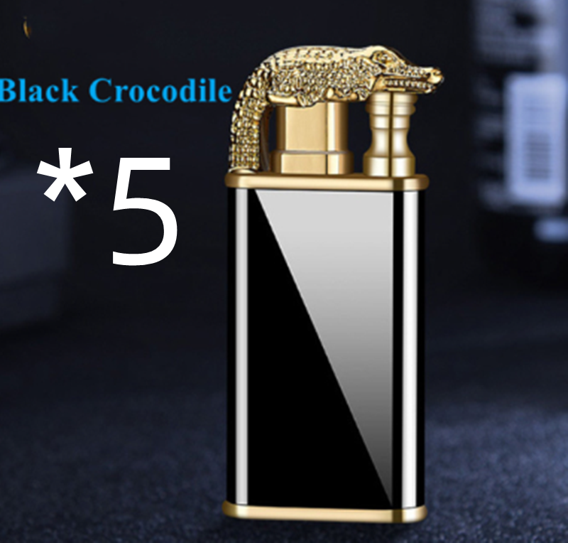 Creative Blue Flame Lighter Dolphin Dragon Tiger Double Fire Metal Winproof Lighter Inflatable Lighter — image 52