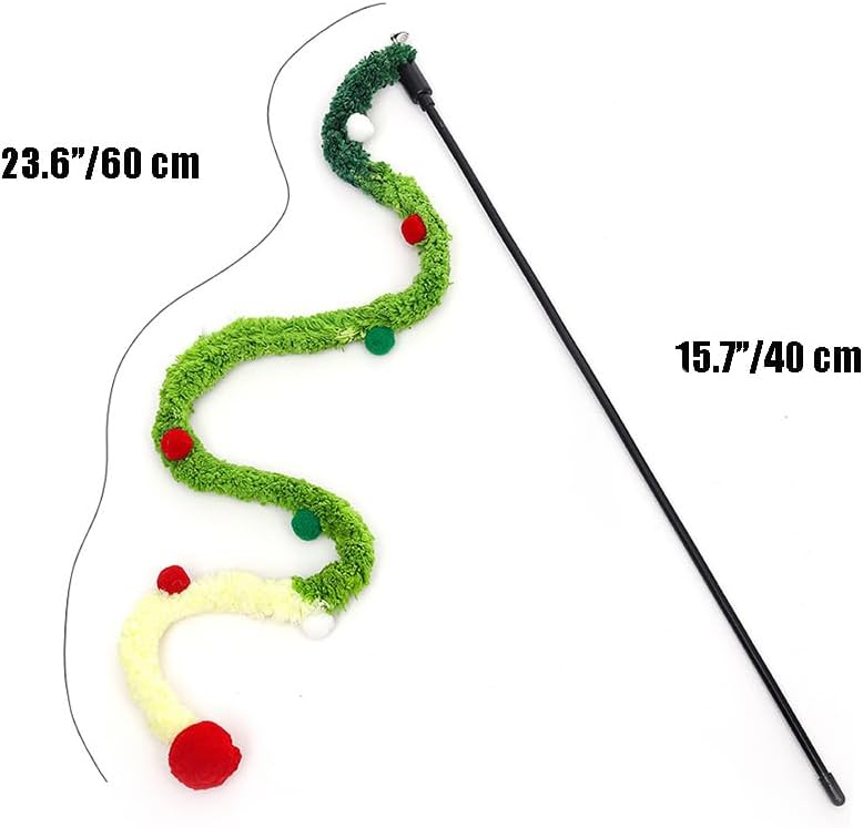 Cat Toys Plush Srtip Cat Wands Interactive Cat Toys Colorful Cat Teaser Wands Interactive Cat Toys For All Breed Sizes — image 4