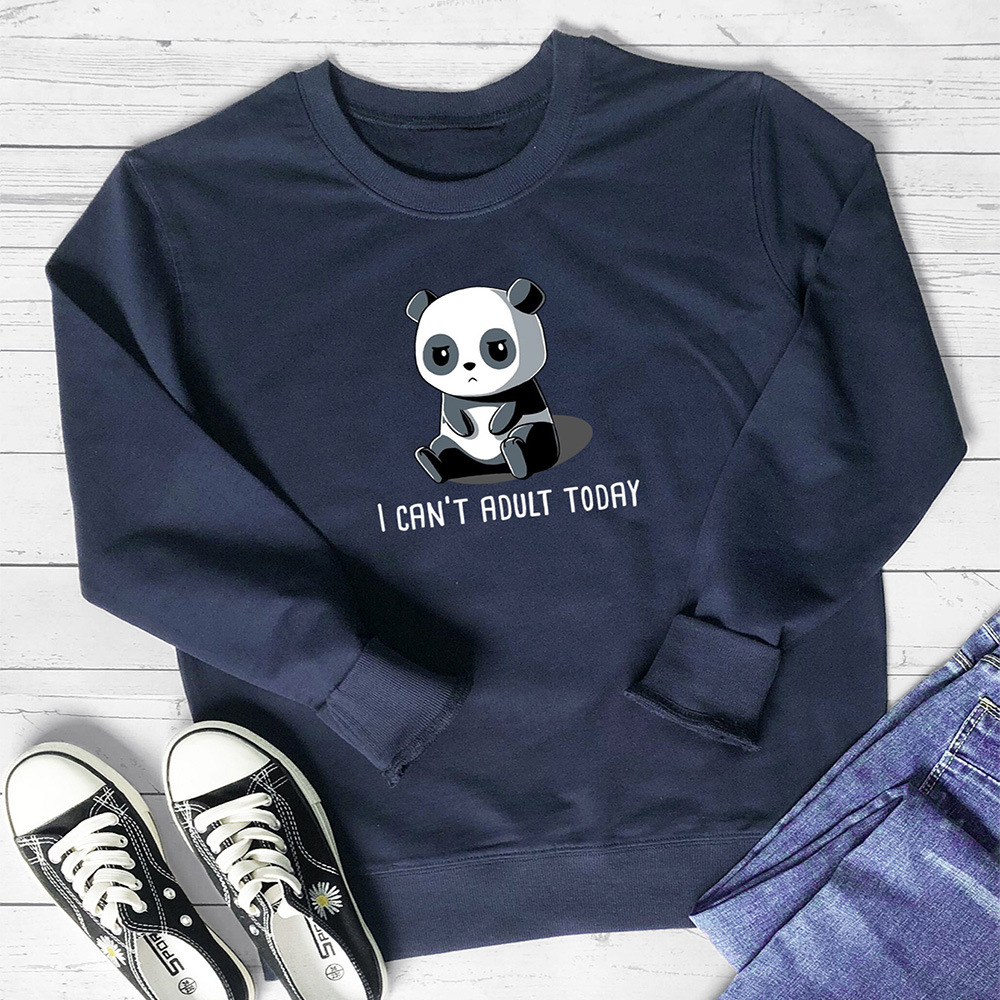 I CAN'T ADULT TODAY letter panda printed hoodie — image 9