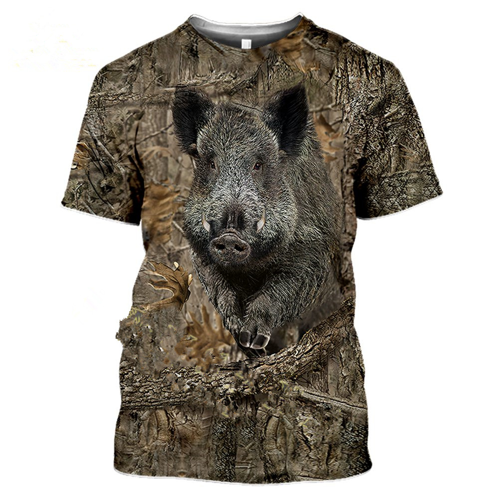 Outdoor Jungle Camouflage Animal Mesh T Shirt — image 1