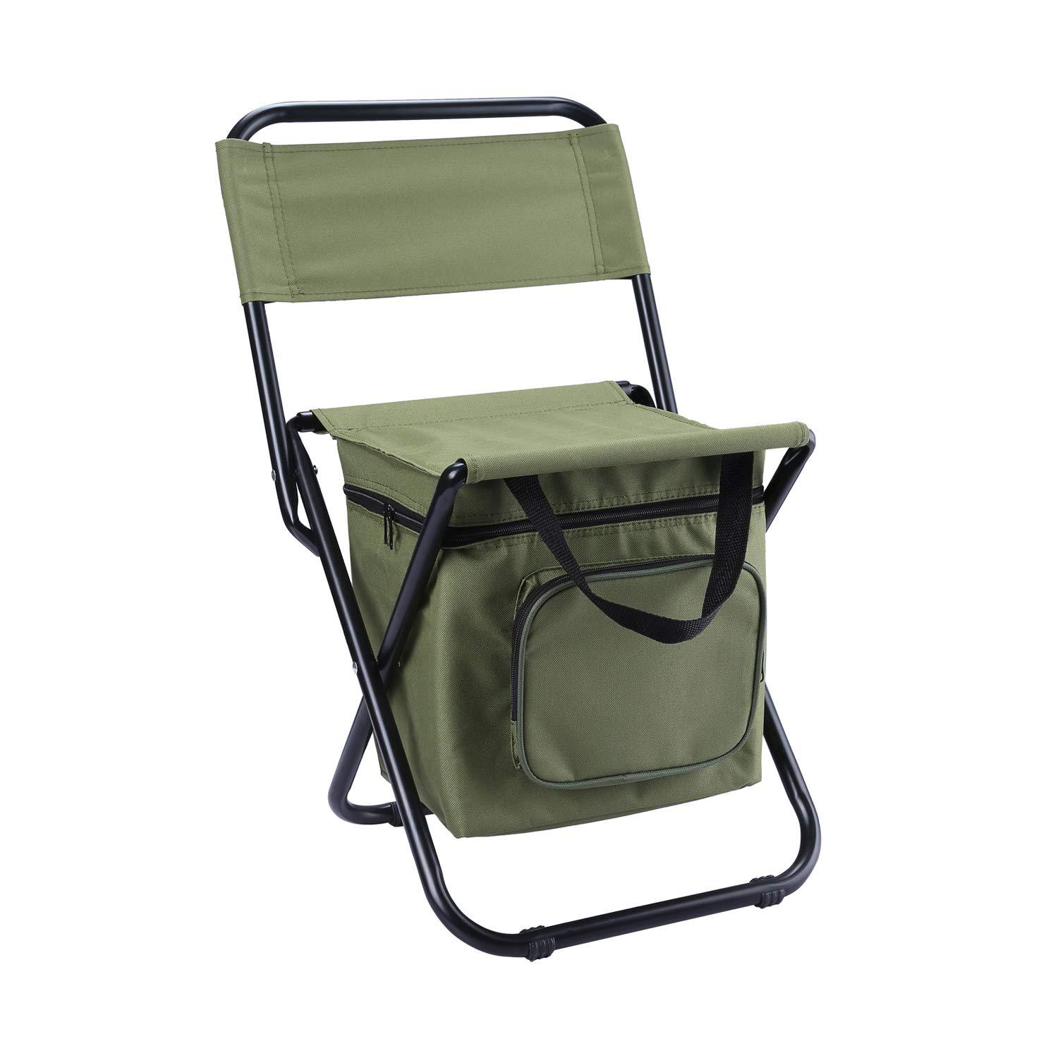 Folding Fishing Chair Backpack Insulation with Cooler Bag Portable Folding Beach Chair Seat Camping Chairs Folding Stool Chair — image 12