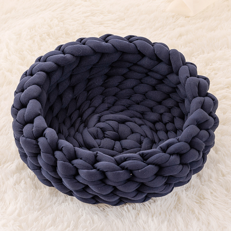 Filled Cotton Coarse Wool Hand-Woven Pet Cat Litter Can Be Machine Washed Coarse Cloth Dog Litter — image 8