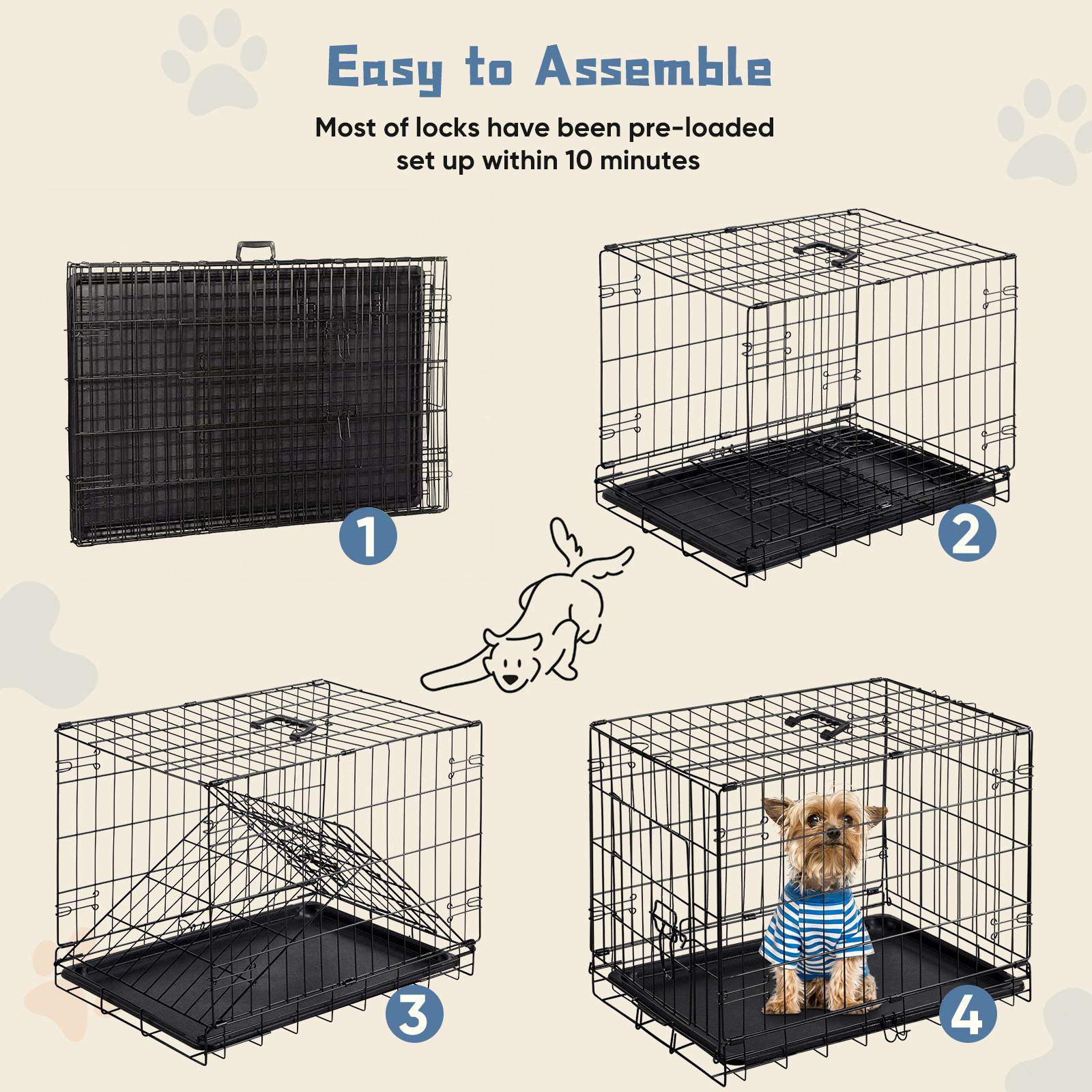 Jaula para Perro de 24-30 Pulgadas con Puerta Única — imagen 8