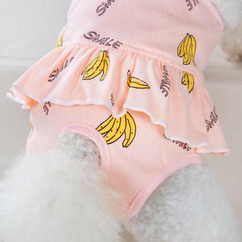New Pet Physiological Pants Banana Print Strap Small Dog Bitches Hygiene Pants Dog Menstrual Pants — image 3