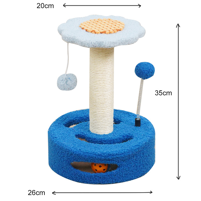 Árbol de Escalada para Gatos Sol de Girasol – Torre Pequeña con Postes de Rasguñar y Juguetes Esfera — imagen 3