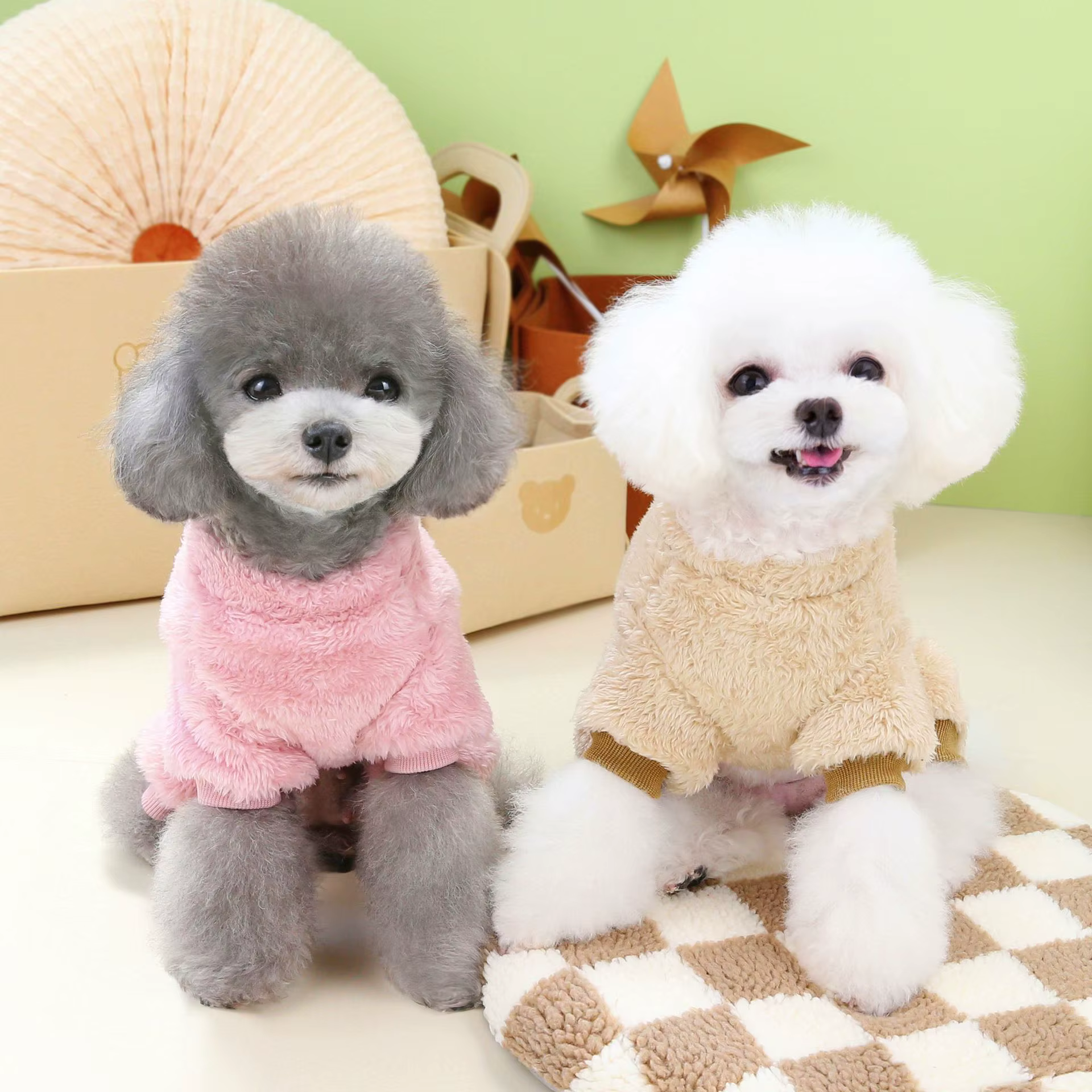 Pet Dog Clothes Soft Warm Fleece Dogs Jumpsuits Crown Pattern Pet Clothing for Small Dogs Puppy Cats Costume Coats — image 4
