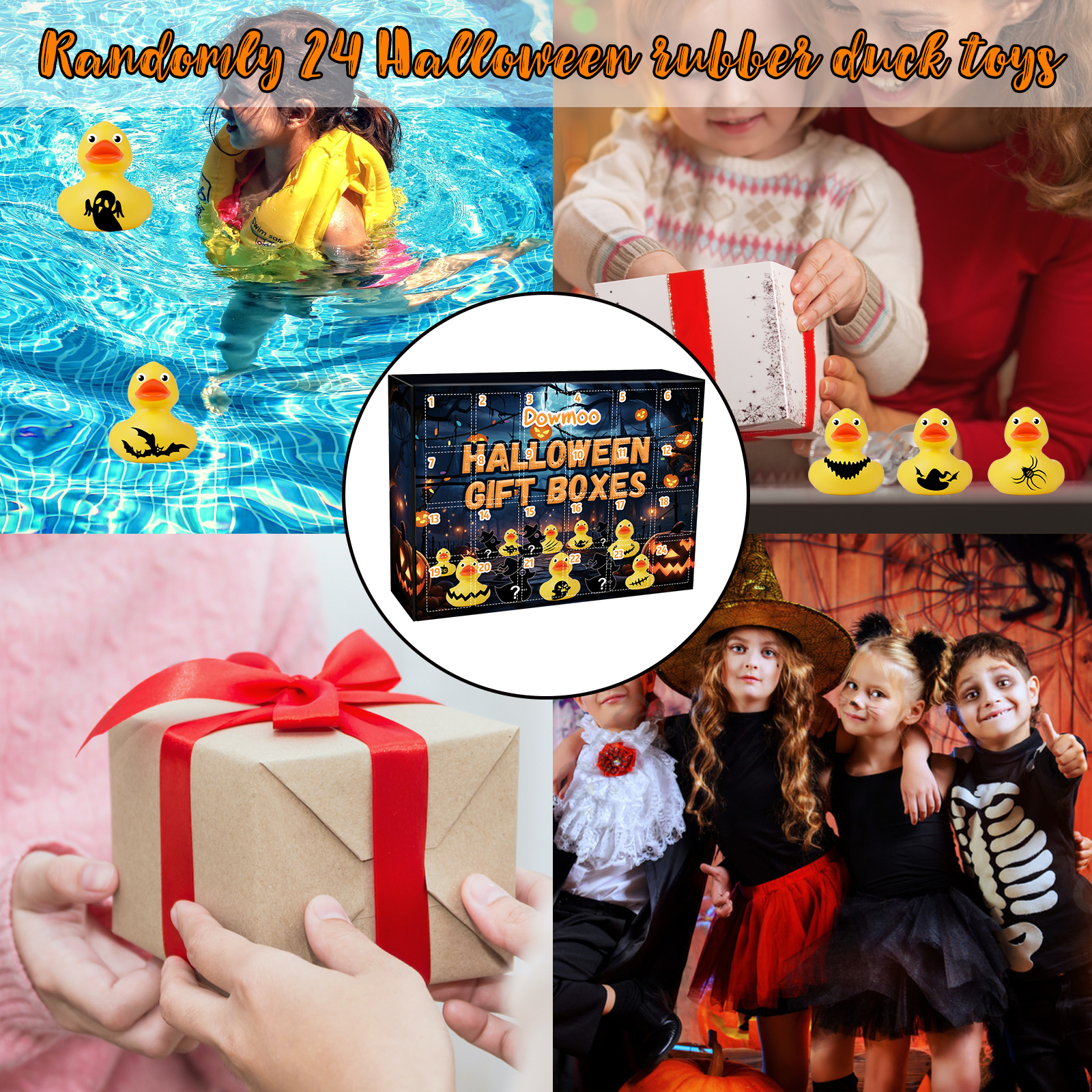 Halloween Duck Blind Box, Advent Countdown 24 Grid Surprise Decoration Rubber Duck Toy Gift Box — image 4