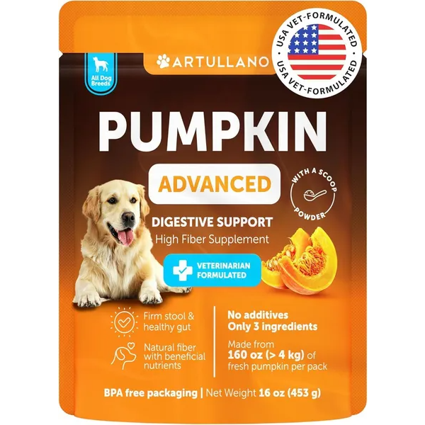 Polvera de Calabaza para Perros - Suplemento Digestivo con Fibra 16 onzas - Apoyo Intestinal Saludable para Cáncer de Piel y Heces Firmes, Antidiarreico y Anti-Gas Hecho en EE. UU. — imagen 1