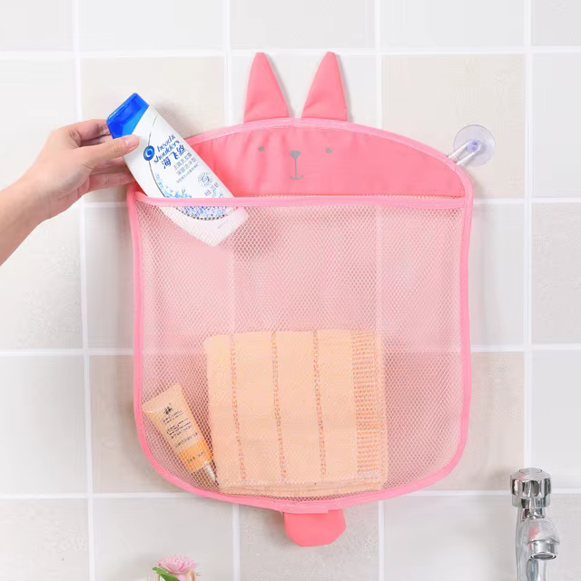 Baby Shower Bath Toys Duck Little Frog Rabbit Baby Kid Toy Storage Mesh with Strong Suction Cups Toy Bag Net Bathroom Organizer — imagen 11