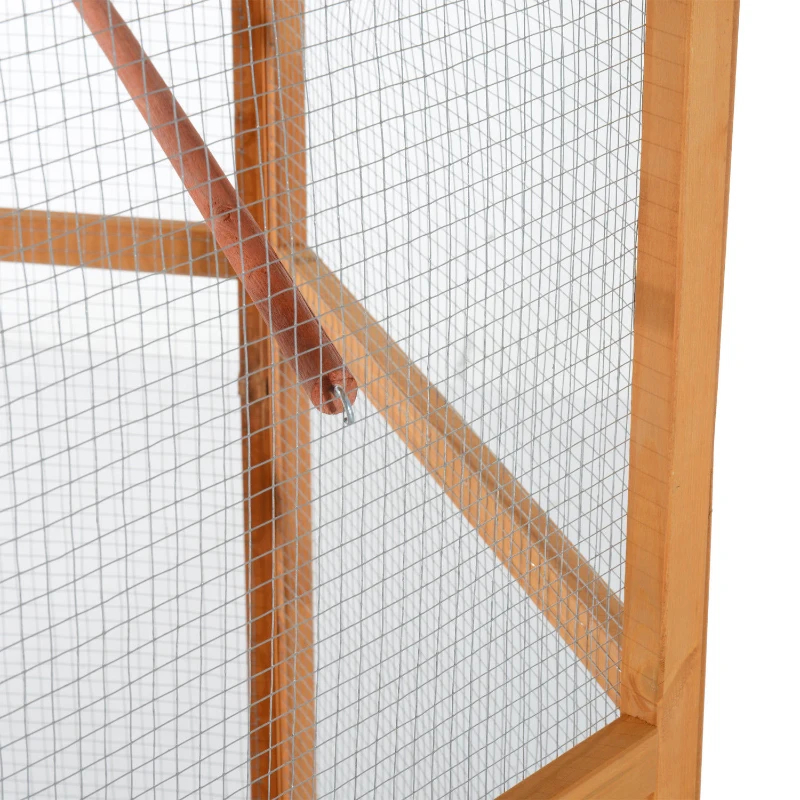 PawHut 69 Wooden Hexagonal Outdoor Aviary Flight Bird Cage With Covered Roof, BrownFor Multiple Packages, Please Pay Attention To The Detailed Dimensions And Weight Of Each Package — image 11