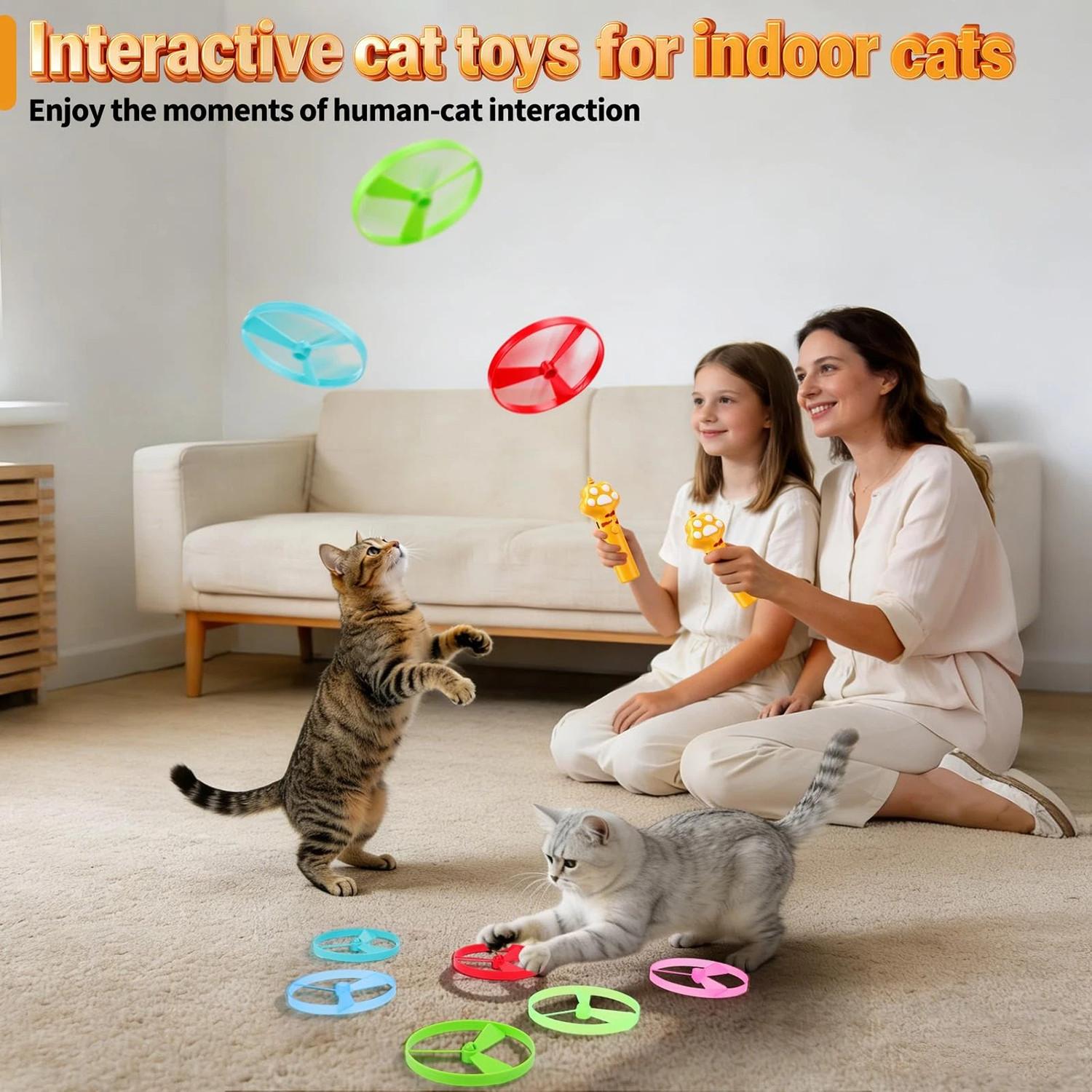Cat Fetch Toy Flying Disc Launcher Rechargeable Interactive Cat Toys & 10 Discs — image 12