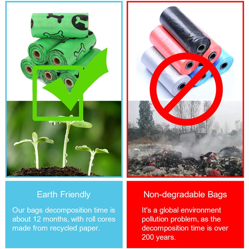 Orange and green pet garbage bags for dogs to pick up feces and defecate — image 14