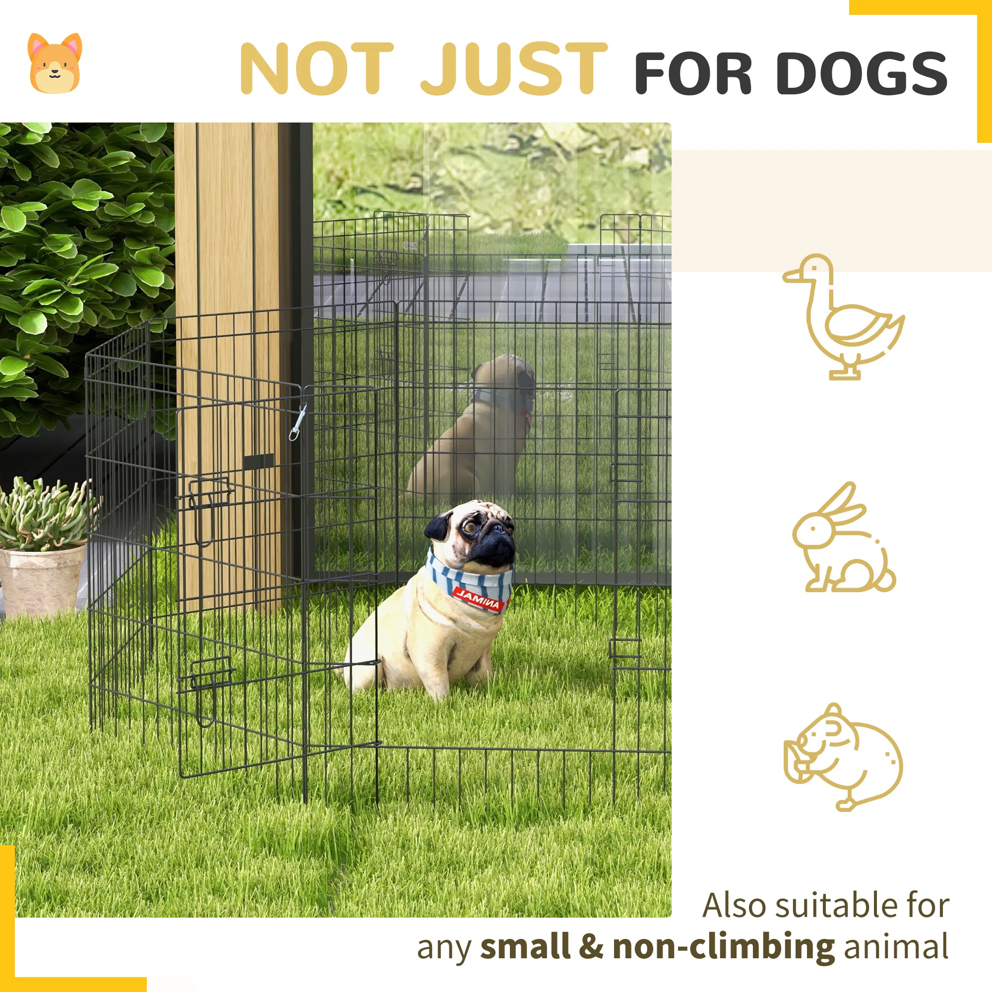 Foldable Metal Exercise Pet Playpen Yard Dog Puppy Kennel Cage 8 Panel — image 2