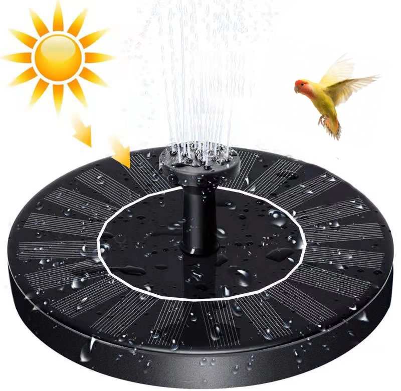 Solar Fountain Outdoor Pool Flowing Water Floating Fountain Power Storage Fountain with Lights Bird Bath Fountain Garden Decoration — image 1