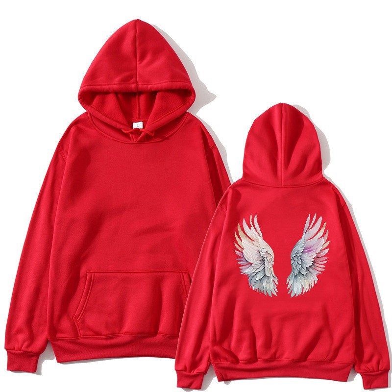 Women's Fleece-Lined Hoodie with Wings Print, Kangaroo Pocket, Drawstring, and Graphic Design — image 10