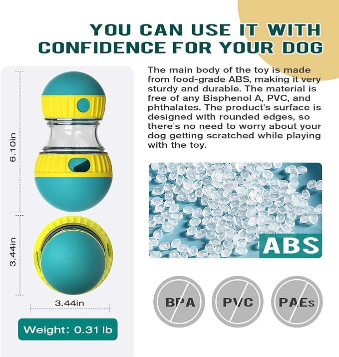 Adjustable Dog Puzzle Toy Treat Dispensing Ball, Tough Slow Feeder And Interactive Training Enrichment Toy — image 4