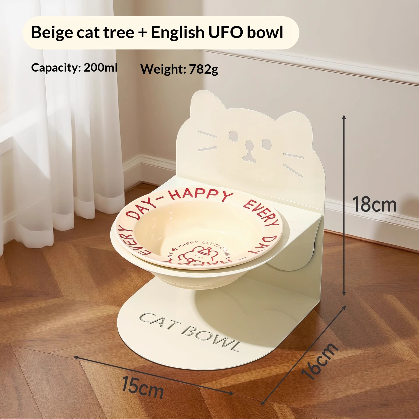 Comedor de Cerámica para Gatos con Piezas Altas y Magnético, Protección para la Columna Cervical — imagen 2
