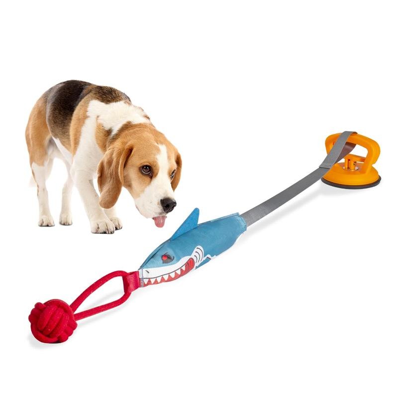 Juguetes de Perro en forma de Tiburón PROKEl - Pelota Interactiva con Cuerda y Pecho de Pegada para Mascotas