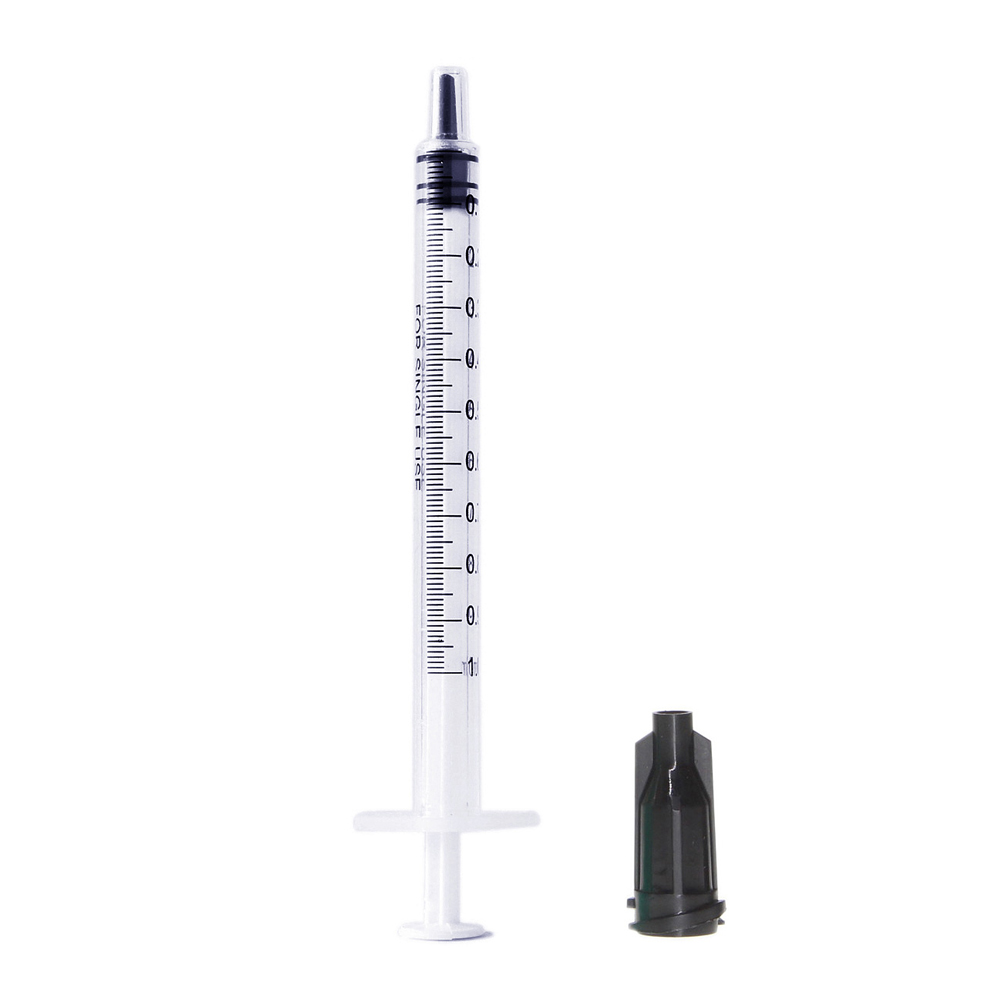 25 Jeringas de 1ml con Punta Luer Slip y Tapas, Ideales para Alimentar Mascotas, Pegamento, Manualidades, Medición y Recarga de Líquidos, No Aptas para Uso Médico Profesional — imagen 1
