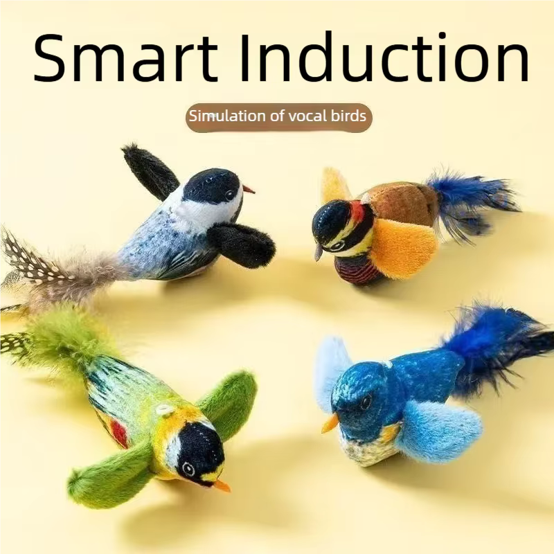 Interactive Cat Toy Electric Simulation Bird With Chirping Sound Flapping Wings Plush Chew Bite Toy For Kittens Cats Pet Supplie — image 2
