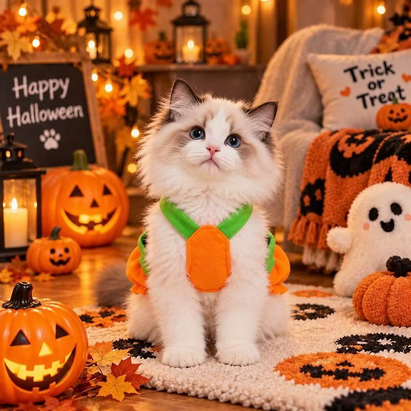 Dog Clothes Pet Costume Pumpkin Harness Dress Halloween Puppy Cat Clothing Teddy Small Medium Dogs Outfit Vest Party Apparel — image 5