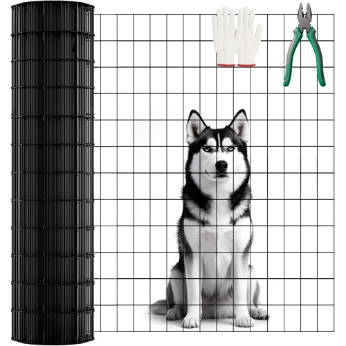 X 99 FT Black Vinyl-coated Metal Mesh, 16 Gauge 2 3 Inch Black PVC Metal Mesh, Black Welded Wire Mesh Support, Poultry Cage Protective Fence — imagen 1