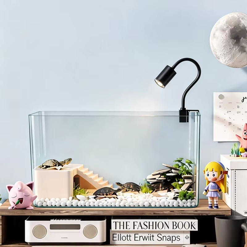 Tanque Terrario de Reptil Transparente con Área de Bronceado para Tortugas, Cangrejos de Mar y Tortugas Terrestres - Hábitat de Adopción de Tortugas — imagen 4