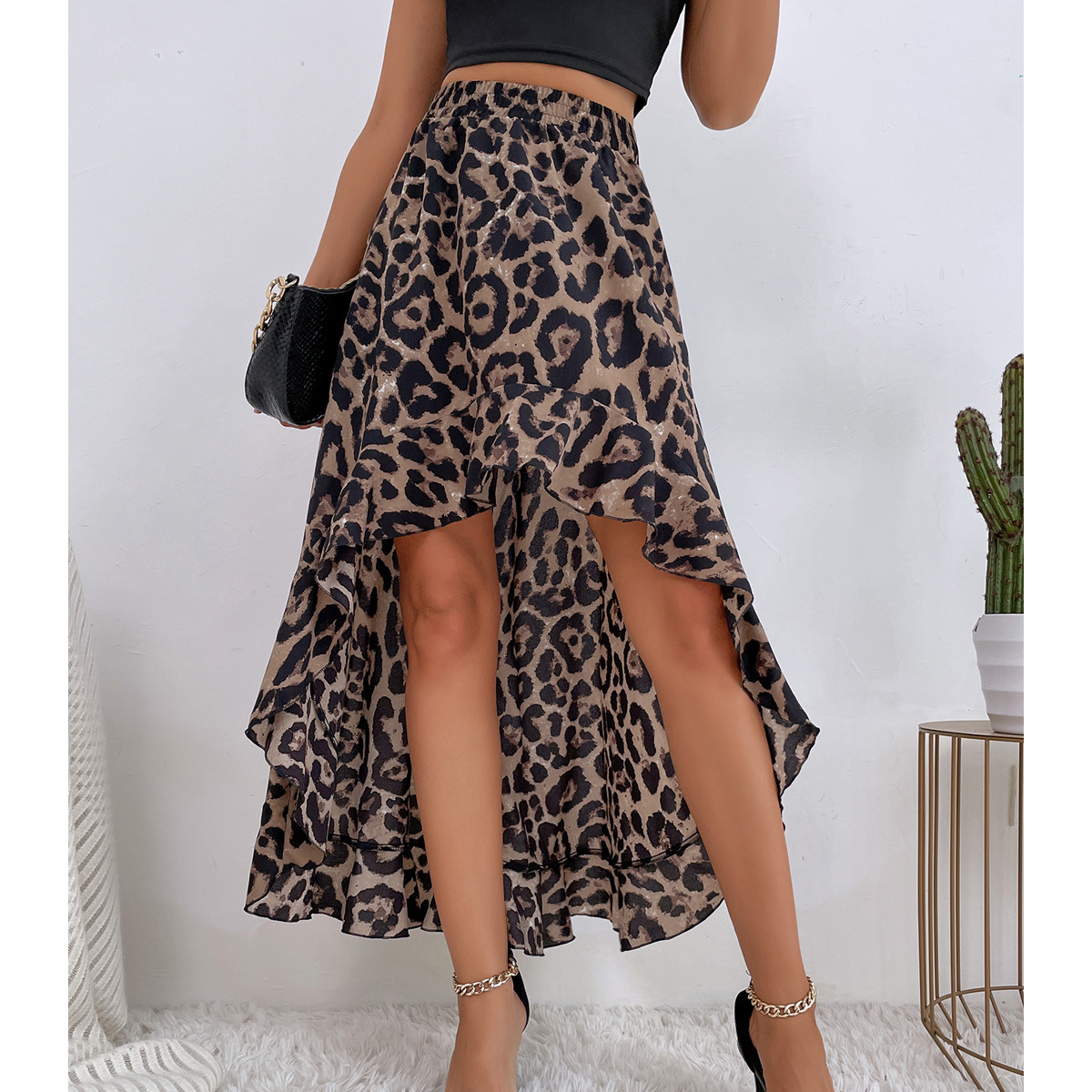 Irregular leopard print skirt — image 3