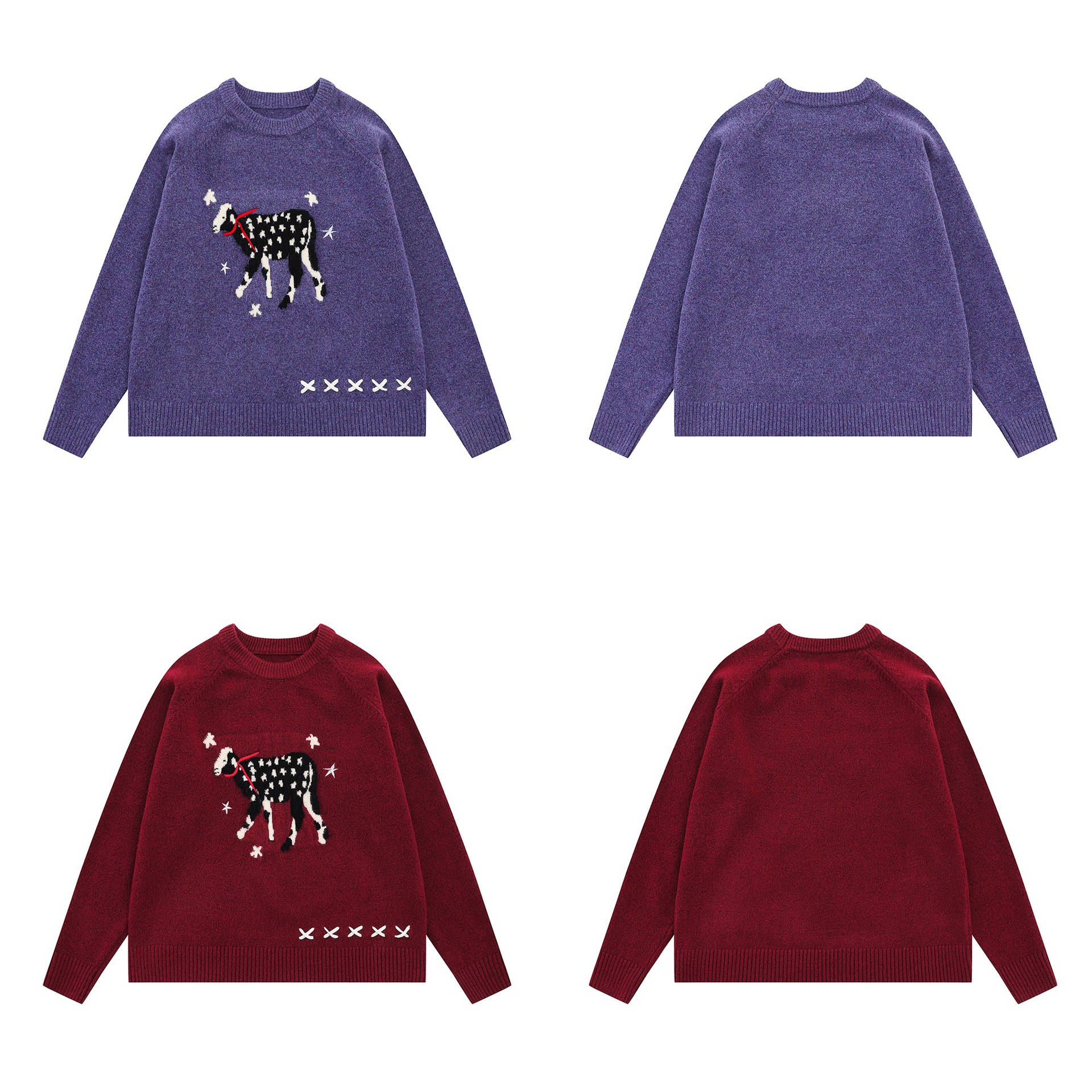 Shoulder inserted lamb jacquard sweater — image 6