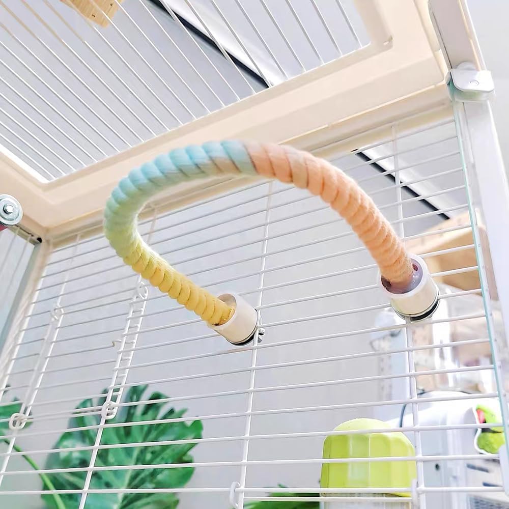 Percha de Cuerda Colorida en Gradiente para Jaulas de Aves - Accesorio de Escalada y Entretenimiento para Canarios, Cacatúas y Glideres de Azúcar — imagen 7