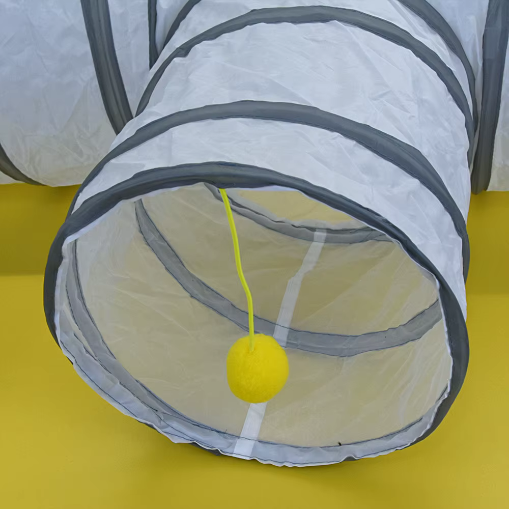 Pet Cat Tunnel Toys Foldable White Pet Cat Kitty Training Interactive Fun Toy For Cats Rabbit Animal Play Tunnel Tube — image 3