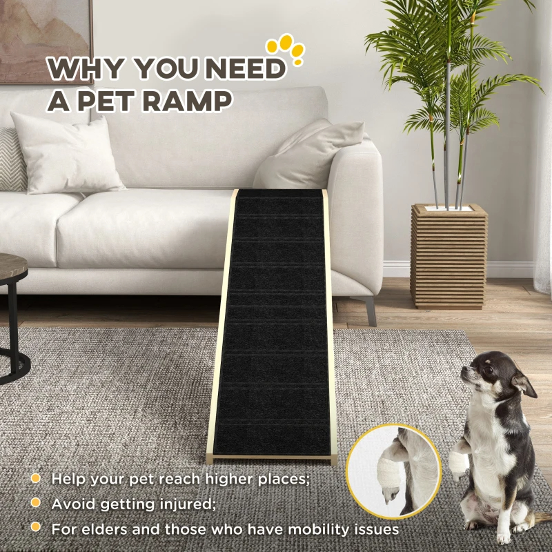 Dog Ramp For Bed, Pet Ramp For Dogs With Non-Slip Carpet And Top Platform — imagen 2