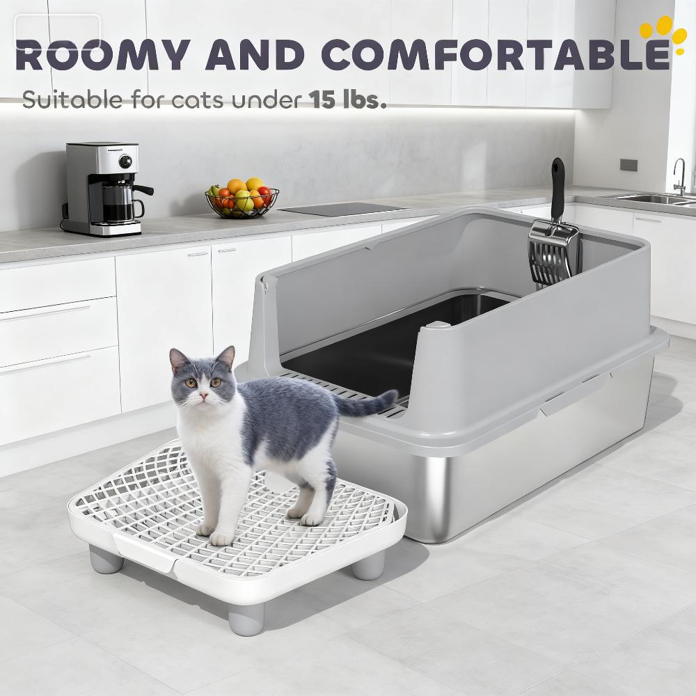 Cat Litter Box, Stainless Steel Litter Scoop — imagen 3