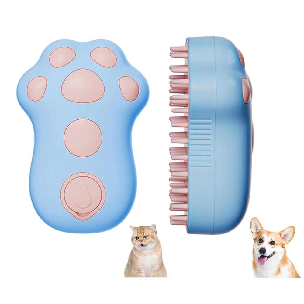 Pulidora de Vapor Recargable con Forma de Garra de Gato: Cepillo para Mascotas con Dientes de Silicón Suaves para Masaje, Pérdida de Pelo y Eliminación de Pelos — imagen 1