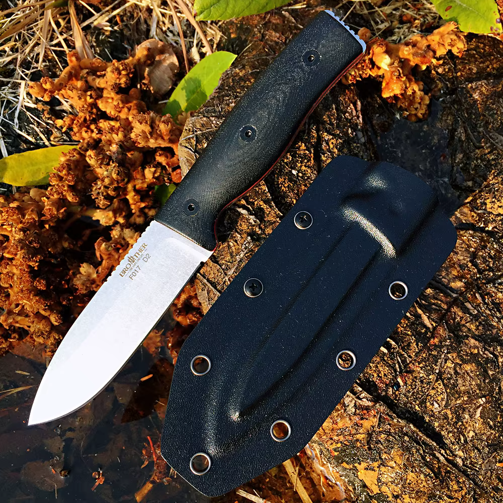 Brother Knife F017 Bushcarft D2 Hunting Knives Stone Wash Micarta Grips Sharp Fixed Blade Fishing Outdoor Knife — image 3