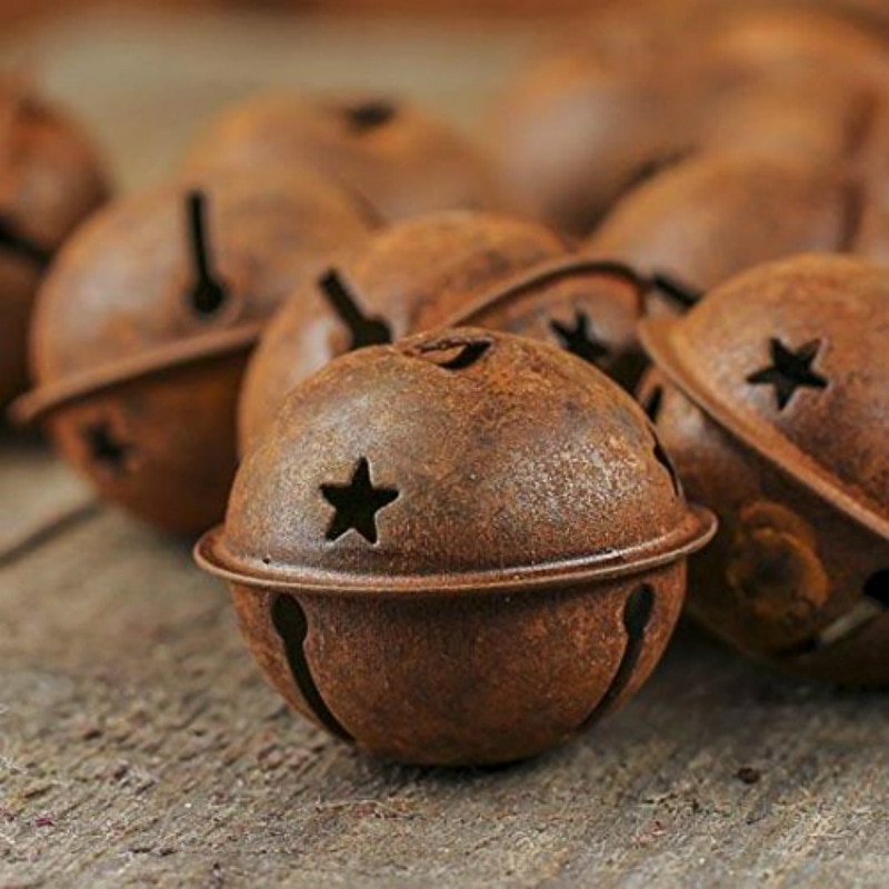 Christmas Decoration for Home 24pcs iron small Bells 40mm Star Iron Jingle Bells Rattles Baby Toys for DIY Assembling Pet — image 1